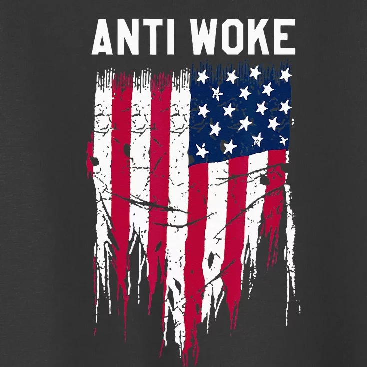 Anti Woke American Flag Patriotic Cancel Cancel Culture Toddler T-Shirt