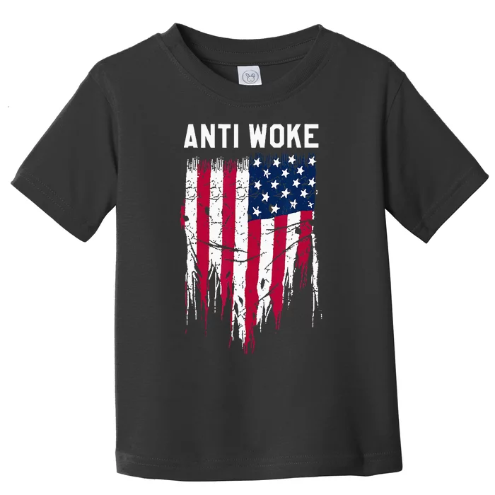 Anti Woke American Flag Patriotic Cancel Cancel Culture Toddler T-Shirt