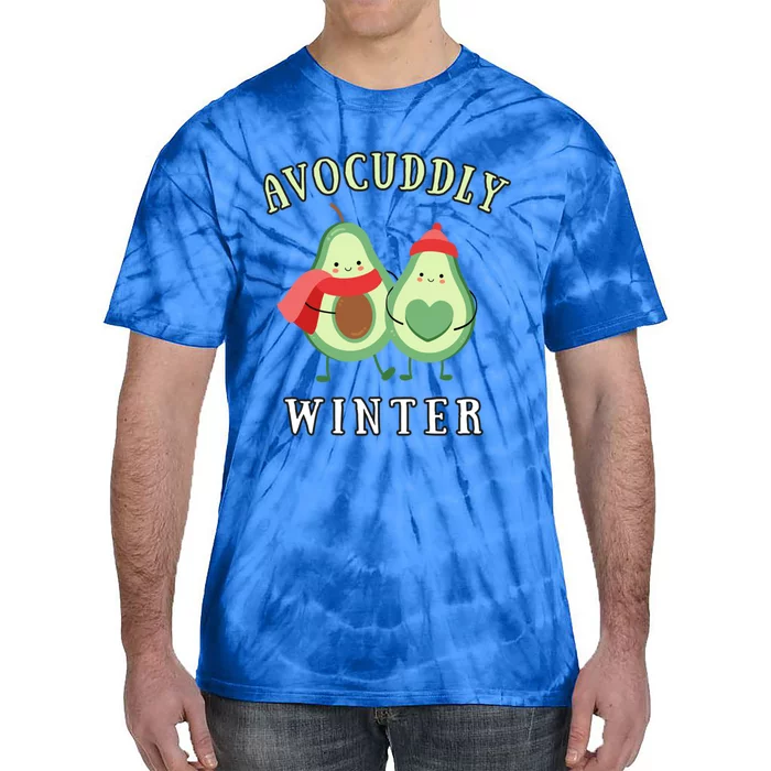 Avocudddly Winter Avocado Couple For Vegans And Vegetarians Cute Gift Tie-Dye T-Shirt