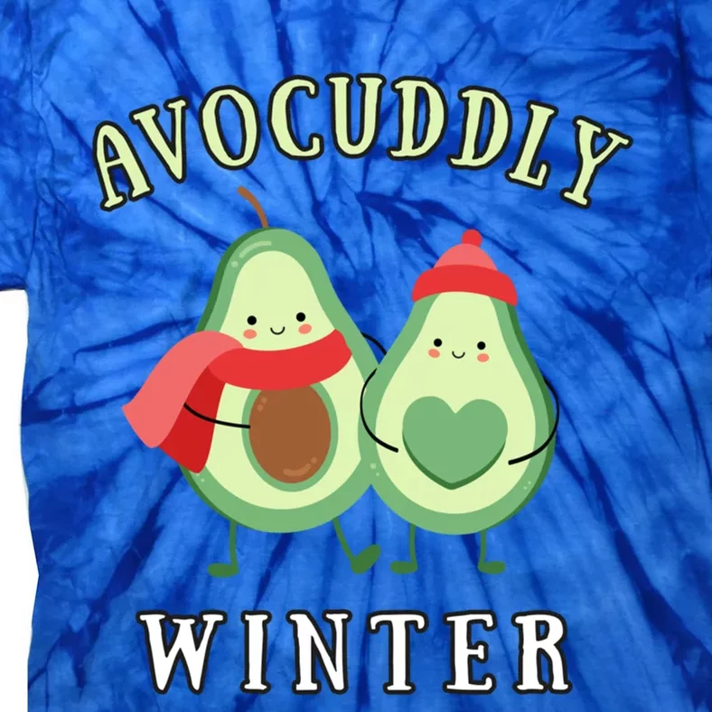 Avocudddly Winter Avocado Couple For Vegans And Vegetarians Cute Gift Tie-Dye T-Shirt