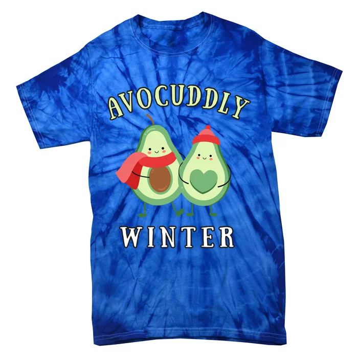 Avocudddly Winter Avocado Couple For Vegans And Vegetarians Cute Gift Tie-Dye T-Shirt