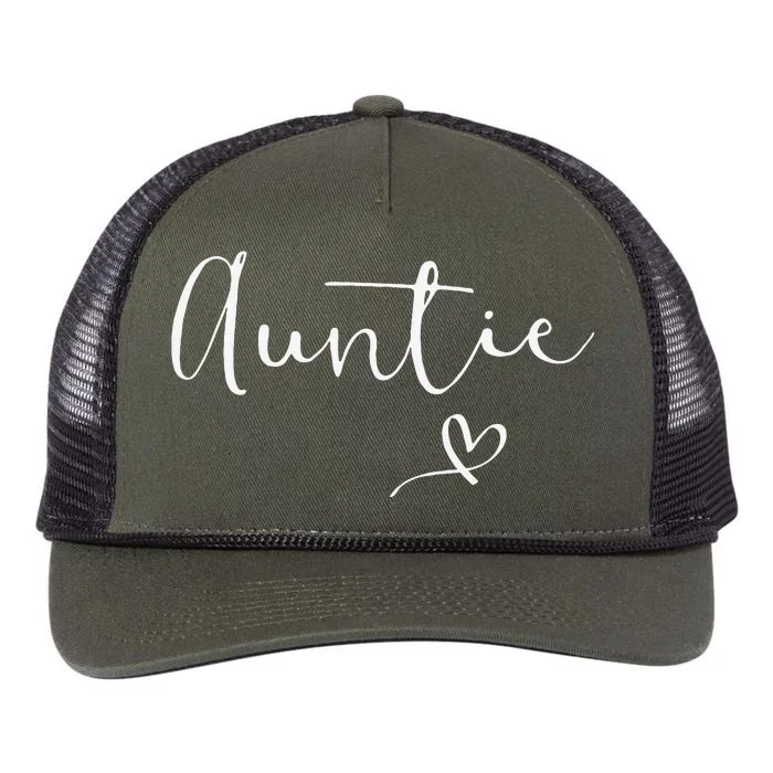 Auntie Women Aunt Christmas Mother's Day Birthday Nephew Retro Rope Trucker Hat Cap