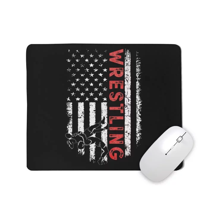 American Wrestling Apparel US Flag Wrestling For Wresters Mousepad