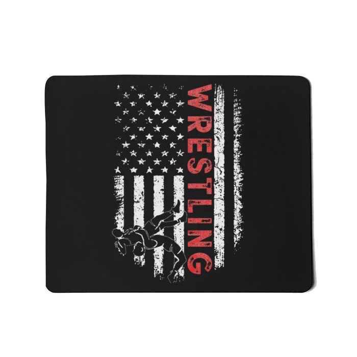 American Wrestling Apparel US Flag Wrestling For Wresters Mousepad