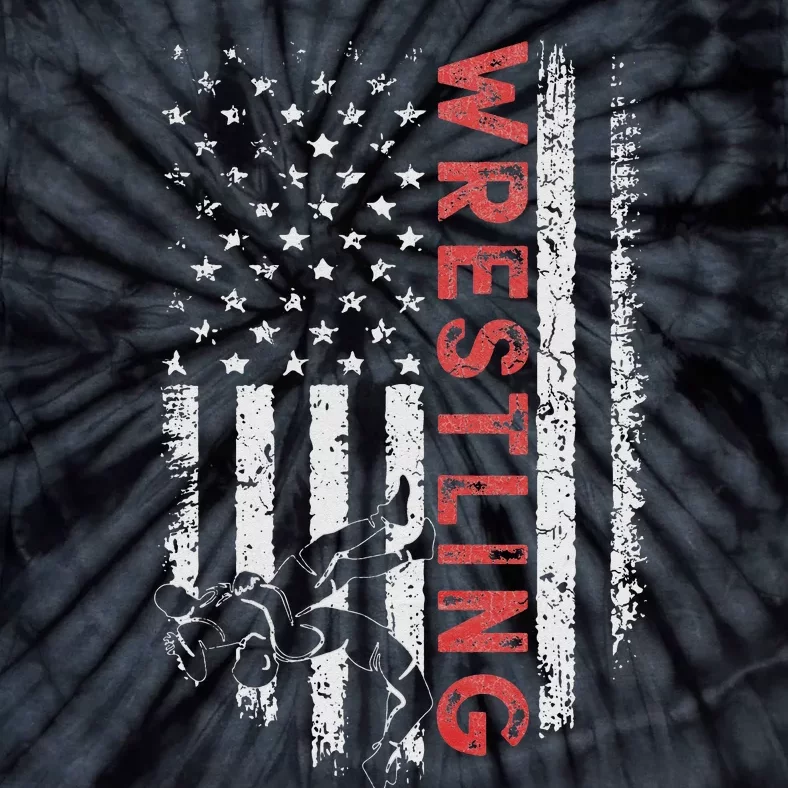 American Wrestling Apparel US Flag Wrestling For Wresters Tie-Dye T-Shirt