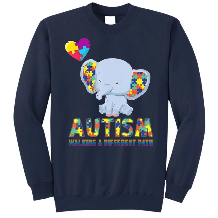 Autism Walking A Different Path Elephant Tall Sweatshirt