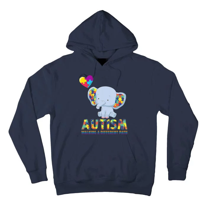 Autism Walking A Different Path Elephant Tall Hoodie