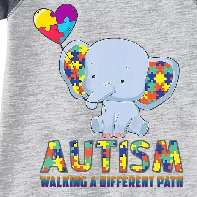 Autism Walking A Different Path Elephant Infant Baby Jersey Bodysuit