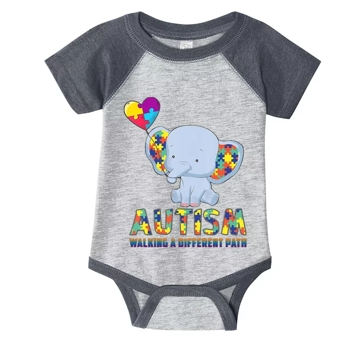 Autism Walking A Different Path Elephant Infant Baby Jersey Bodysuit