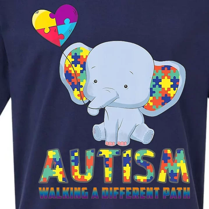 Autism Walking A Different Path Elephant Sueded Cloud Jersey T-Shirt