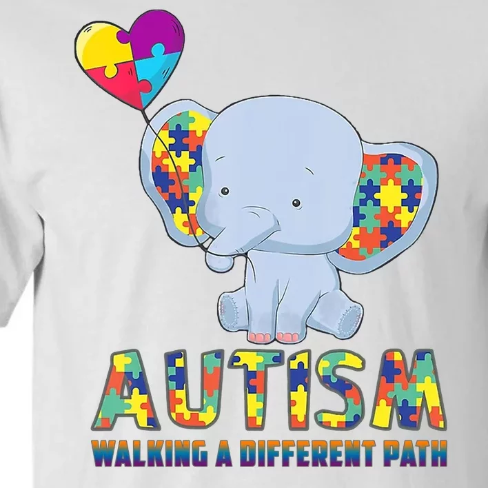 Autism Walking A Different Path Elephant Tall T-Shirt