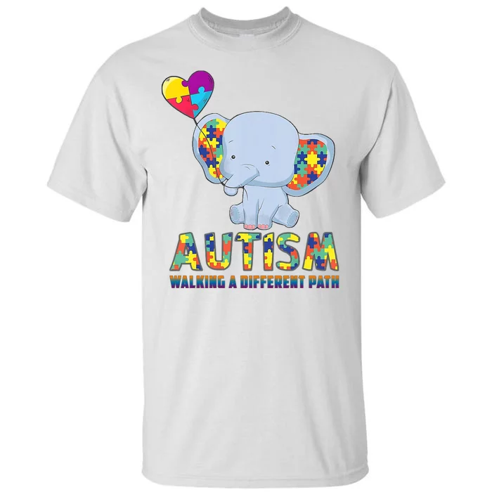 Autism Walking A Different Path Elephant Tall T-Shirt