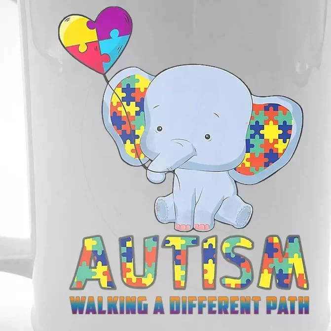 Autism Walking A Different Path Elephant Front & Back Beer Stein