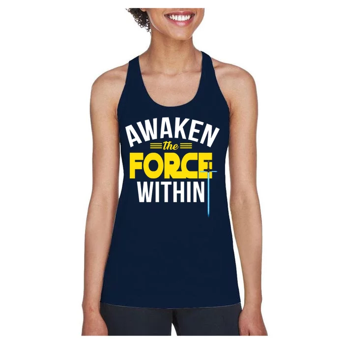 Awaken The Force Within Christian Women's Racerback Tank