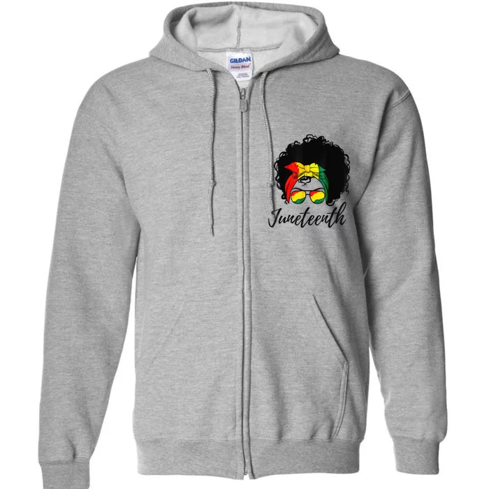 Afro Woman Black Queen African American History Juneteenth Full Zip Hoodie