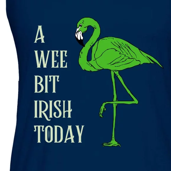 A Wee Bit Irish Today Funny Flamingo St PatrickS Day Ladies Essential Flowy Tank