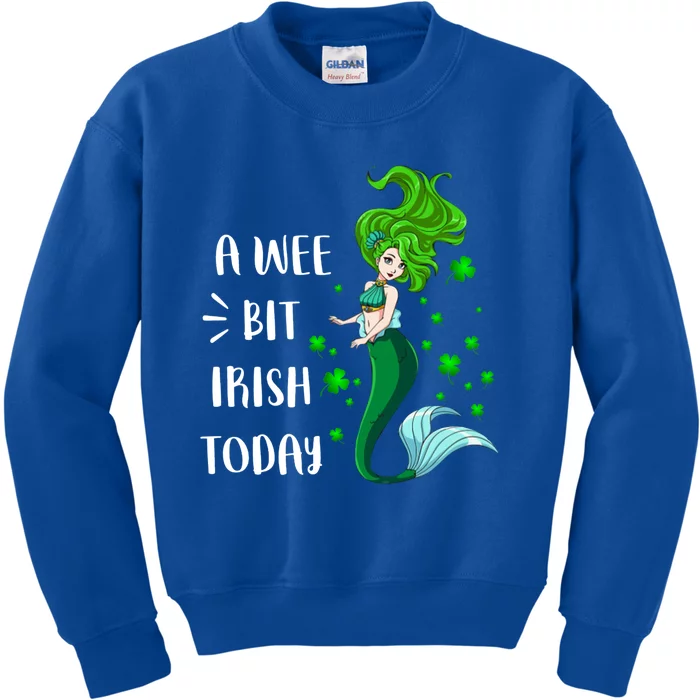 A Wee Bit Irish Today Mermaid St Patrick's Day Gift Kids Sweatshirt