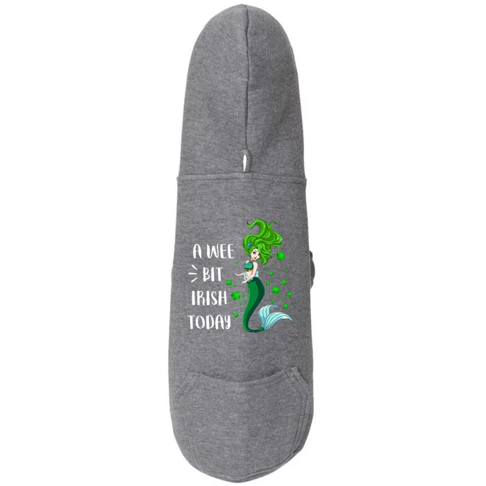 A Wee Bit Irish Today Mermaid St Patrick's Day Gift Doggie 3-End Fleece Hoodie