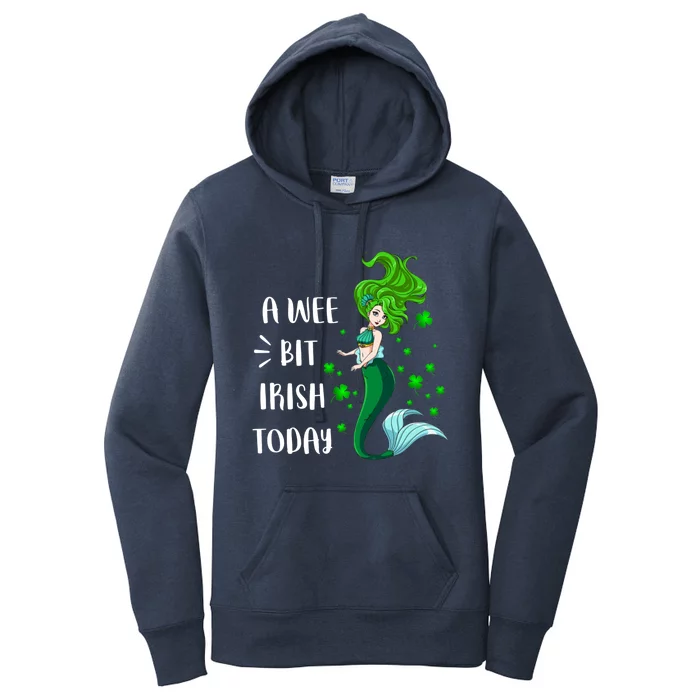 A Wee Bit Irish Today Mermaid St Patrick's Day Gift Women's Pullover Hoodie