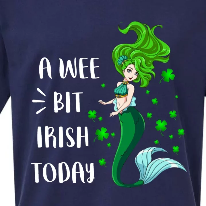 A Wee Bit Irish Today Mermaid St Patrick's Day Gift Sueded Cloud Jersey T-Shirt