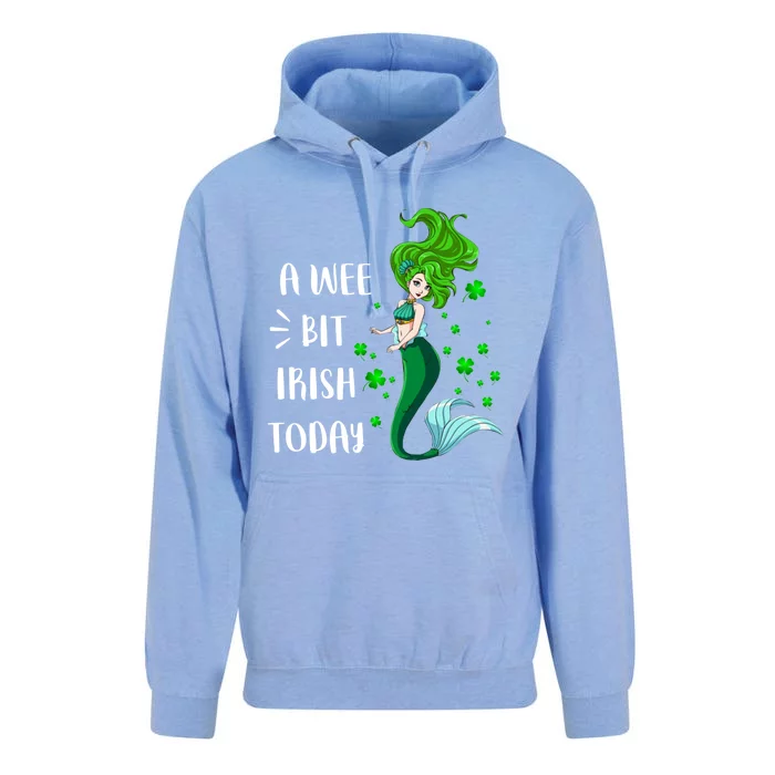 A Wee Bit Irish Today Mermaid St Patrick's Day Gift Unisex Surf Hoodie