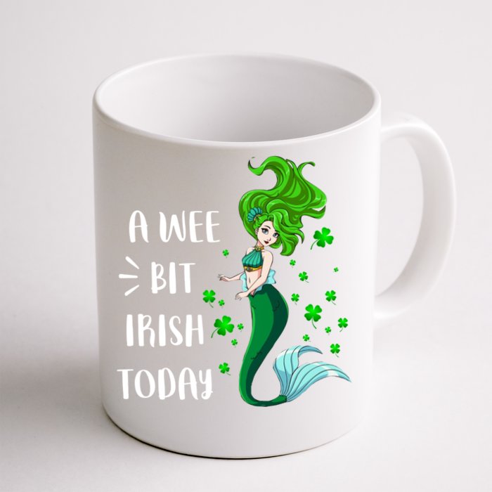 A Wee Bit Irish Today Mermaid St Patrick's Day Gift Front & Back Coffee Mug