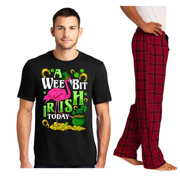 A Wee Bit Irish Today Flamingo Leprechaun St Patricks Day Pajama Set