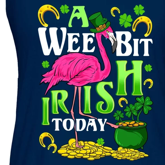 A Wee Bit Irish Today Flamingo Leprechaun St Patricks Day Ladies Essential Flowy Tank