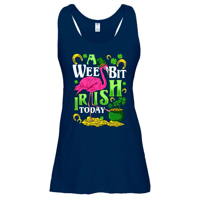 A Wee Bit Irish Today Flamingo Leprechaun St Patricks Day Ladies Essential Flowy Tank