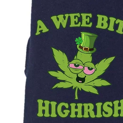 A Wee Bit Highrish Funny 420 Weed Marijuana St Patricks Day Doggie 3-End Fleece Hoodie