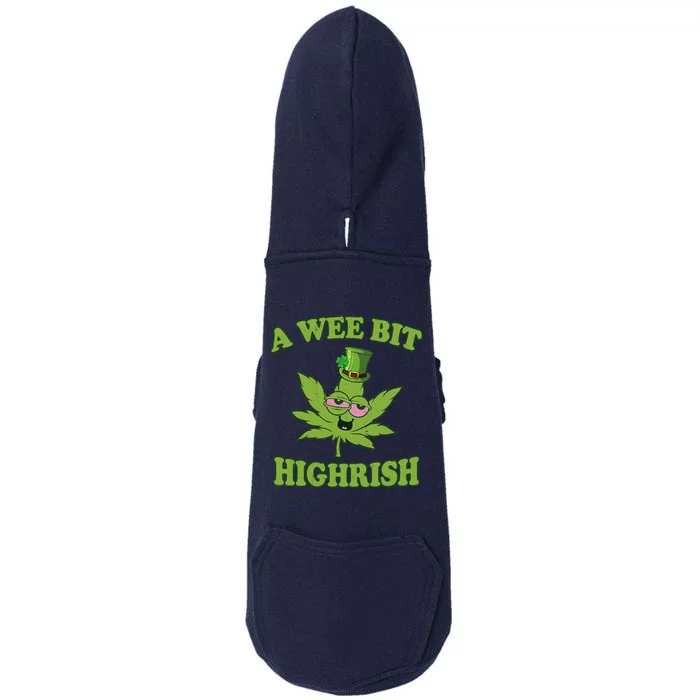 A Wee Bit Highrish Funny 420 Weed Marijuana St Patricks Day Doggie 3-End Fleece Hoodie