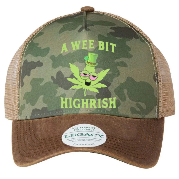 A Wee Bit Highrish Funny 420 Weed Marijuana St Patricks Day Legacy Tie Dye Trucker Hat