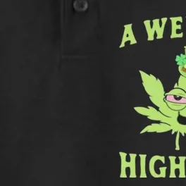 A Wee Bit Highrish Funny 420 Weed Marijuana St Patricks Day Dry Zone Grid Performance Polo