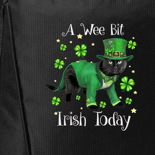 A Wee Bit Irish Today Black Cat Leprechaun St Patricks Day City Backpack