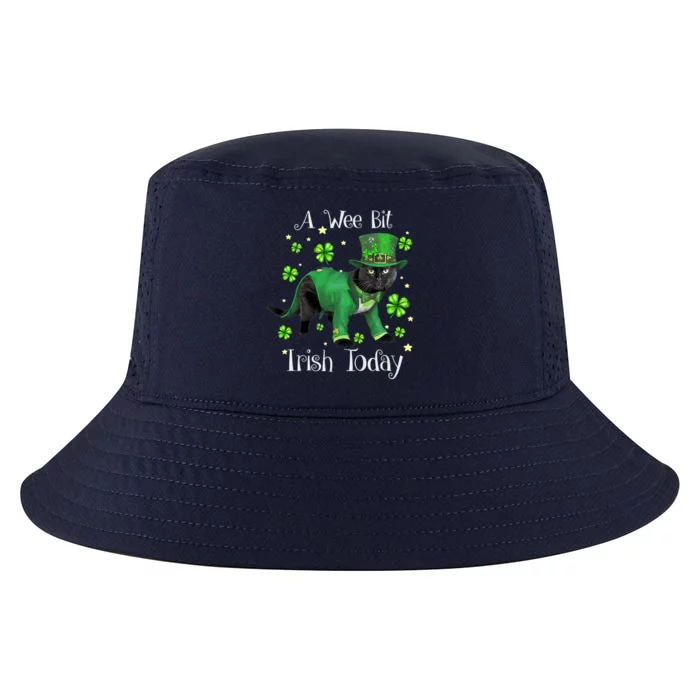 A Wee Bit Irish Today Black Cat Leprechaun St Patricks Day Cool Comfort Performance Bucket Hat