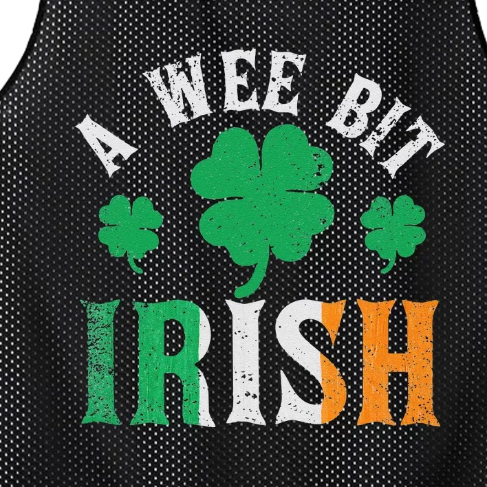 A Wee Bit Irish Saint Patrick's Day Ireland Flag Shamrock Mesh Reversible Basketball Jersey Tank