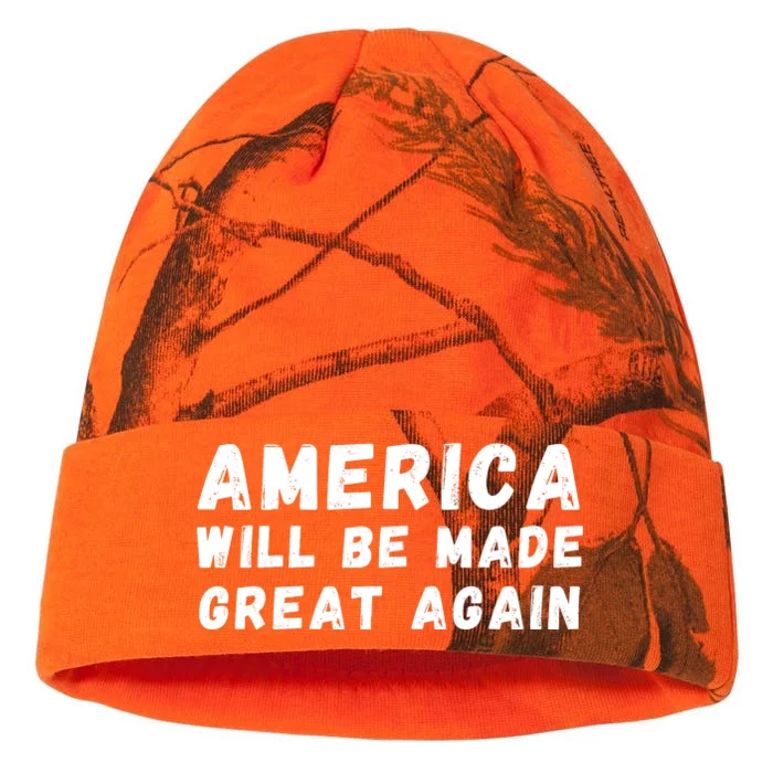 America Will Be Made Great Again Trump 2024 Hell Be Back 2024 Trump 45 47 Kati - 12in Camo Beanie