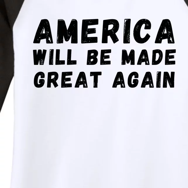 America Will Be Made Great Again Trump 2024 Hell Be Back 2024 Trump 45 47 Women's Tri-Blend 3/4-Sleeve Raglan Shirt