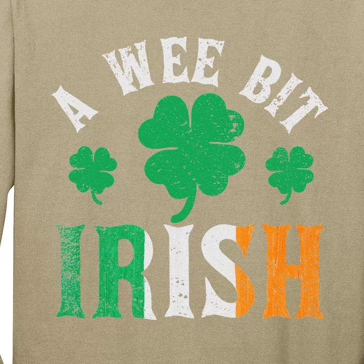 A Wee Bit Irish Saint Patrick's Day Ireland Flag Shamrock Long Sleeve Shirt