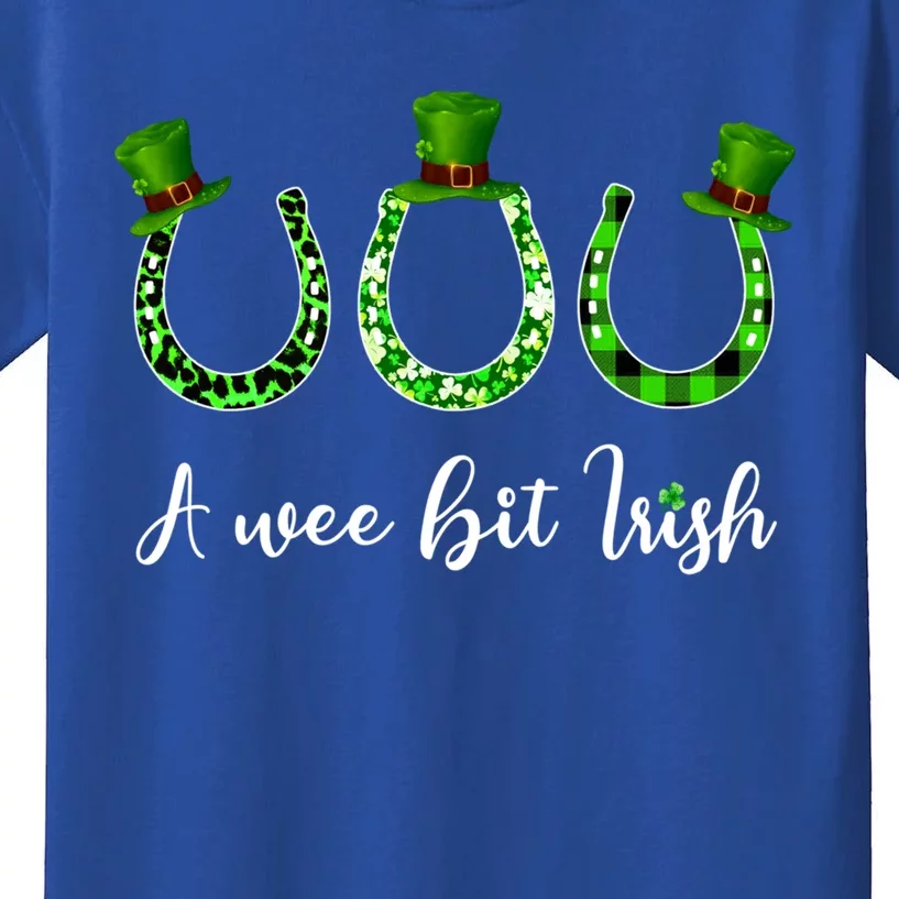 A Wee Bit Irish Horseback Riding Equestrian St Patricks Day Gift Kids T-Shirt