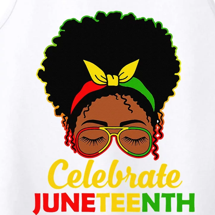 Afro Woman Black Queen African American Melanin Juneteenth Performance Tank