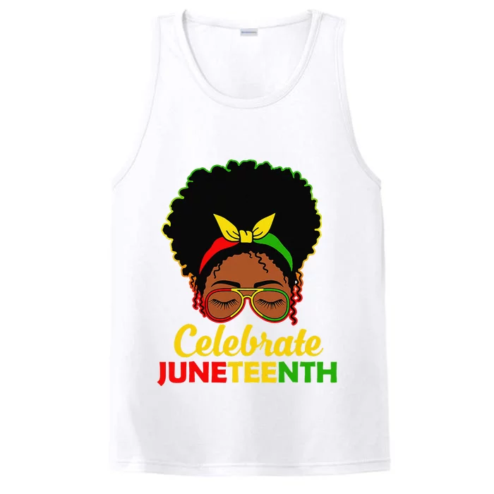 Afro Woman Black Queen African American Melanin Juneteenth Performance Tank