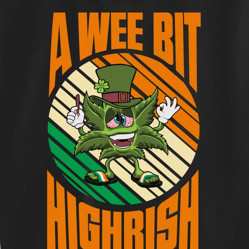 A Wee Bit Highrish Funny St Patricks Day Kids Sweatshirt