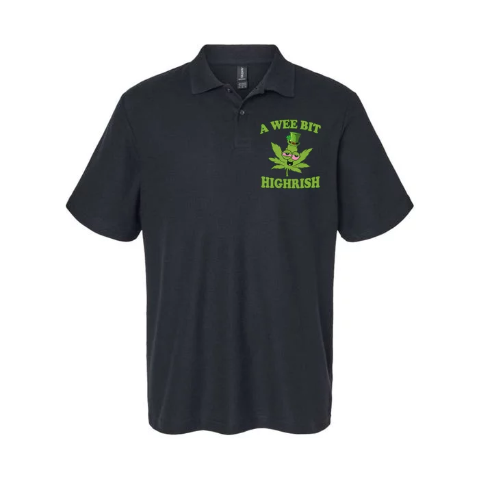 A Wee Bit Highrish Funny 420 Weed Marijuana St Patricks Day Softstyle Adult Sport Polo