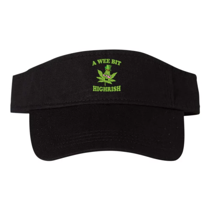 A Wee Bit Highrish Weed Funny St Patricks Day Valucap Bio-Washed Visor