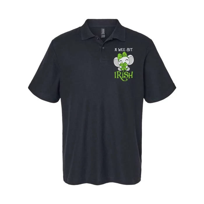 A Wee Bit Irish Cute Elephant Patricks Day Softstyle Adult Sport Polo