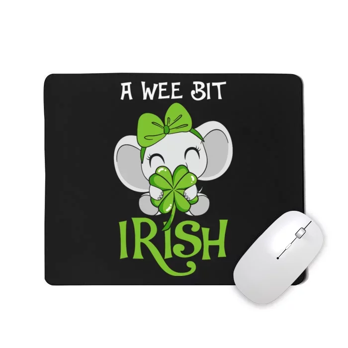 A Wee Bit Irish Cute Elephant Patricks Day Mousepad