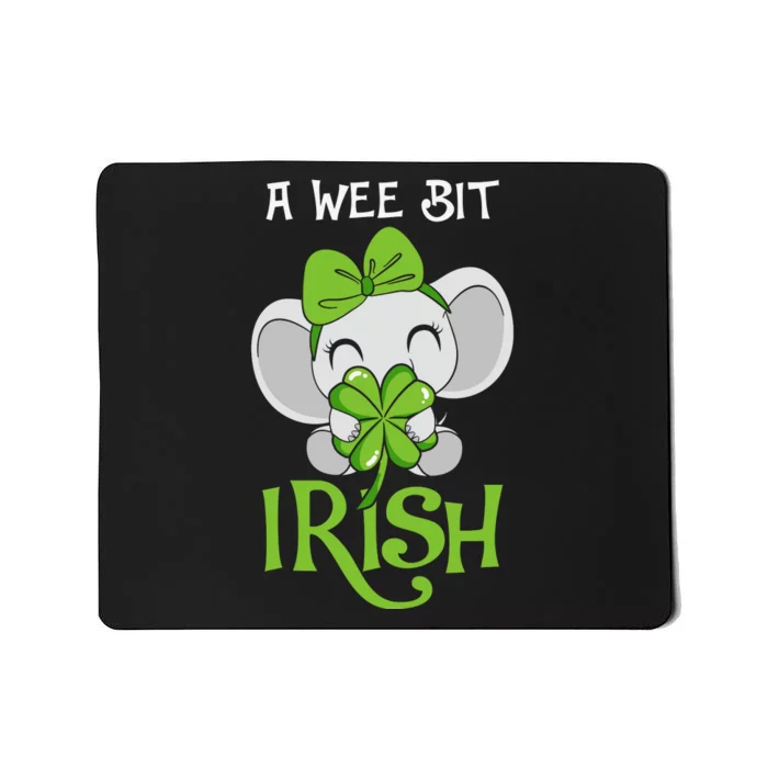 A Wee Bit Irish Cute Elephant Patricks Day Mousepad