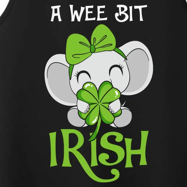 A Wee Bit Irish Cute Elephant Patricks Day Performance Tank