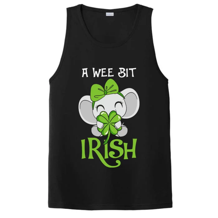 A Wee Bit Irish Cute Elephant Patricks Day Performance Tank